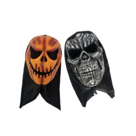 Halloween-Adult-Mask-With-Hood-Pumpkin-or-Skeleton on sale