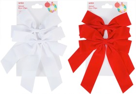 Anko-2-Pack-Velvet-Bow-Clips-Assorted on sale