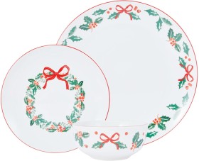 Anko+12+Piece+Traditional+Holly+Dinner+Set