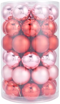 Anko+47+Pack+6cm+Pink+Candy+Christmas+Baubles