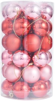 Anko-36-Pack-4cm-Pink-Candy-Christmas-Baubles on sale