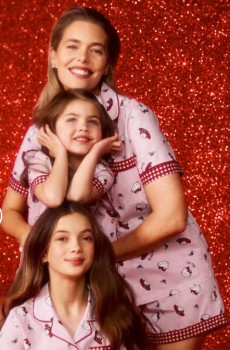 Family-Matching-Christmas-Hello-Kitty-Womens-Woven-PJ-Set on sale