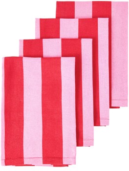 Anko+4+Pack+Pink+Red+Stripe+Napkins