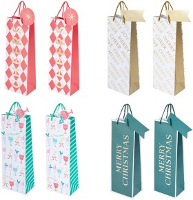 Anko+2+Pack+Christmas+Bottle+Bags.+Assorted