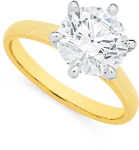 Alora+14ct+Gold+3+Carat+Lab+Grown+Diamond+Solitaire+Ring
