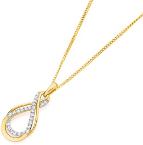 9ct-Gold-Diamond-Double-Infinity-Pendant on sale