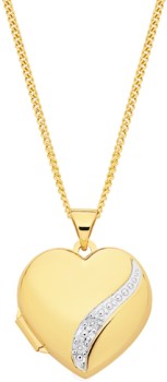 9ct-Two-Tone-Gold-Diamond-Heart-Locket on sale
