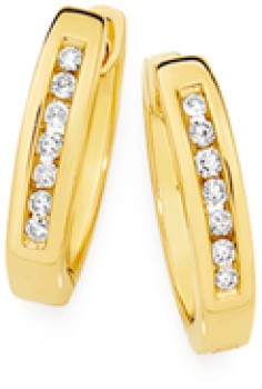 Sterling-Silver-Gold-Plated-Diamond-Channel-Set-Huggie-Earrings on sale