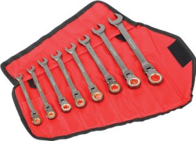 NEW-ToolPRO-8-Pce-Flex-Head-Ratchet-Spanner-Set on sale