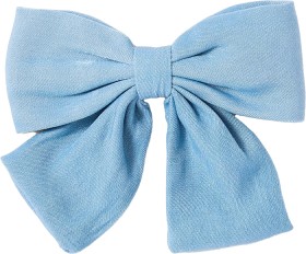 Blue+Chambray+Bow+Hair+Clip