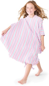 Kids+Hooded+Turkish+Beach+Towel+-+Lilac+and+Green