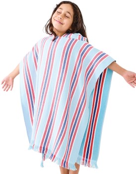 Kids-Hooded-Turkish-Beach-Towel-Red-and-Blue on sale