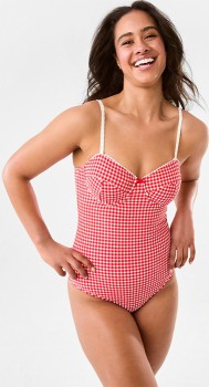 Gingham+Balconette+One+Piece+Swimsuit