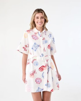 Short-Sleeve-Belted-Mini-Shirt-Dress on sale
