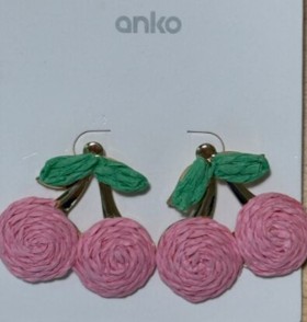 Paper+Cherry+Stud+Earrings