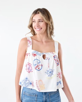Sleeveless-Tie-Front-Top on sale