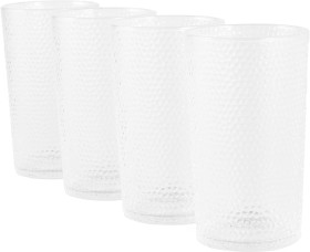 4-Clear-Acrylic-Hammered-Highball-Glasses on sale