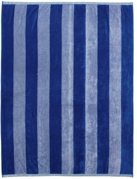 Striped-Cotton-Beach-Blanket-Blue on sale