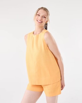 Sleeveless-Linen-Blend-Swing-Tank on sale