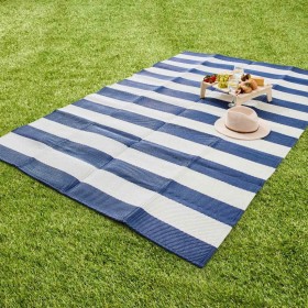 Woven+Floor+Mat+-+Blue+Stripe
