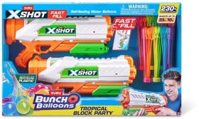 Zuru+X-Shot+Bunch+O+Balloons+Tropical+Block+Party+Blaster+and+Self-Sealing+Water+Balloons+Set