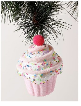 Myer-Giftorium-Candyland-Styrofoam-Cupcake-with-Cherry-Ornament on sale