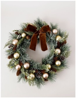Myer-Giftorium-Harvest-Frosted-Bauble-and-Pinecone-Wreath on sale
