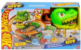 Hot-Wheels-City-T-Rex-Blaze-Battle-Playset on sale