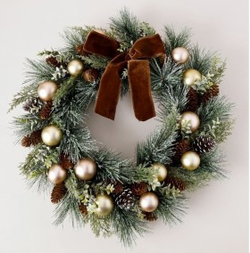 Myer+Giftorium+Harvest+Frosted+Bauble+and+Pinecone+Wreath