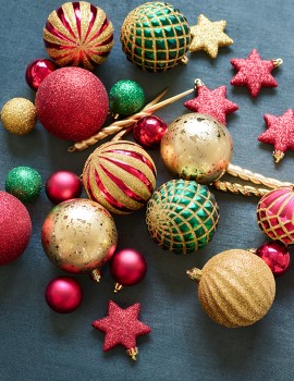 Myer-Giftorium-Dawson-Various-50-Pack-Value-Pack-Ornaments-Redgold on sale