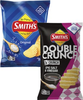 Smiths-Crinkle-Cut-or-Double-Crunch-Potato-Chips-150g-170g on sale