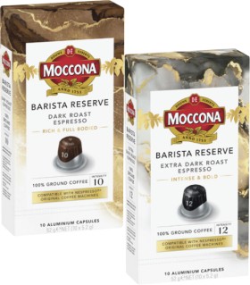 Moccona-Barista-Reserve-Coffee-Capsules-10-Pack on sale