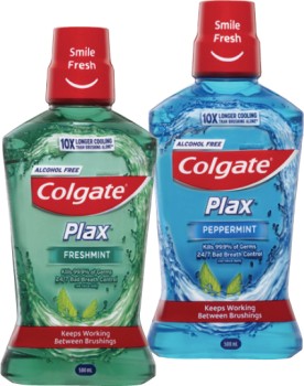 Colgate+Plax+Freshmint+or+Peppermint+Mouthwash+500mL