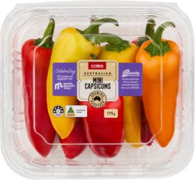 Coles-Australian-Mini-Vine-Capsicums-175g-Pack on sale