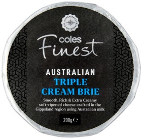Coles-Finest-Triple-Cream-Brie-200g on sale