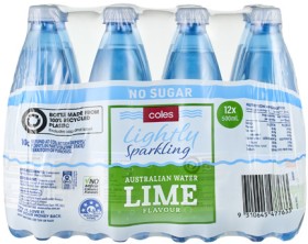Coles+Lightly+Sparkling+Flavoured+Water+12x500mL