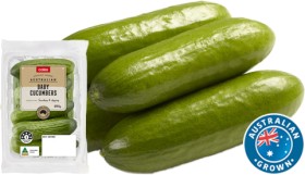 Coles-Australian-Baby-Cucumbers-250g-Pack on sale