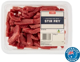 Coles-Australian-No-Added-Hormones-Beef-Stir-Fry-500g on sale
