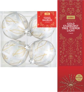 Gold-Starburst-Tree-Topper-Light-or-Whimsical-Iridescent-Tinsel-Ball-4-Pack on sale