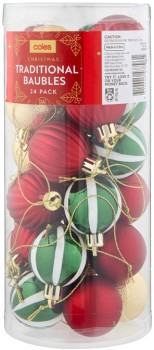 Traditional+Baubles+24+Pack