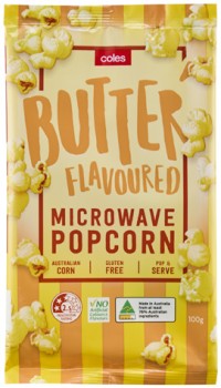 Coles-Microwave-Popcorn-100g on sale