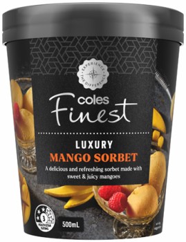 Coles-Finest-Luxury-Mango-Sorbet-500mL on sale