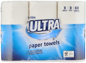 Coles+Ultra+3-Ply+Paper+Towel+3+Pack