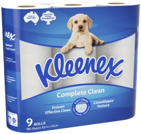 Kleenex-Complete-Clean-Toilet-Paper-9-Pack on sale