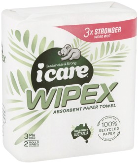 Icare-Wipex-100-Recycled-Paper-Towel-3-Ply-2-Pack on sale