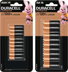 Duracell+Coppertop+Batteries+AA+16+Pack+or+AAA+14+Pack