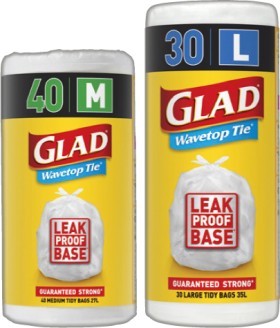 Glad-Wavetop-Tie-Tidy-Bags-2040-Pack-Selected-Varieties on sale