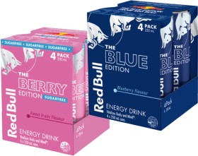 NEW+Red+Bull+The+Berry+Edition+Sugar+Free+or+The+Blue+Edition+Energy+Drink+4x250mL
