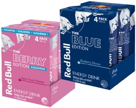 NEW+Red+Bull+The+Berry+Edition+Sugar+Free+or+The+Blue+Edition+Energy+Drink+4x250mL