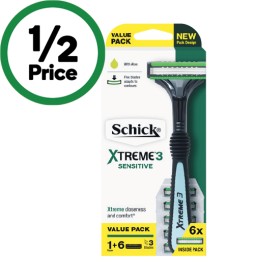 Schick-Xtreme-3-Sensitive-Razor-Handle-with-6-Blade-Cartridges on sale